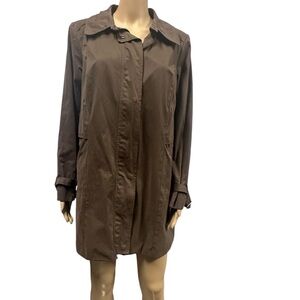 Centigrade Outerwear Brown Zip and Snap up Peacoat Jacket Womens Medium